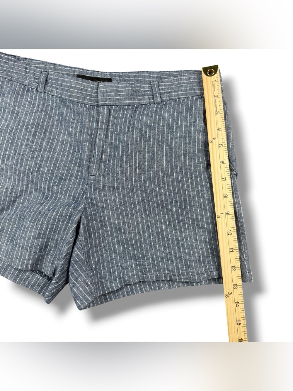 Banana Republic Women’s Linen Blend‎ Pinstripe Shorts Gray Size 4 Waist 31 - Picture 9 of 10